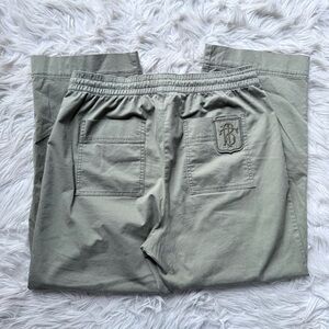 Tory Burch Womens Large Twill Cargo Pants Safari Khaki Pullon Comfy Relaxed